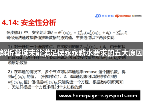 解析蓉城未能满足侯永永薪水要求的五大原因